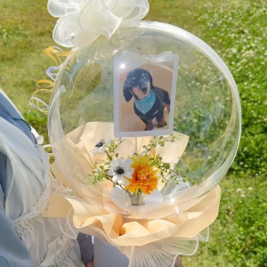 ［お好きなお写真入れ可能］写真入りフラワーインバルーン - ボックスタイプ -