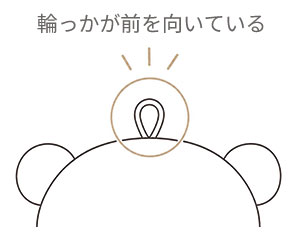 輪っかが横を向いている